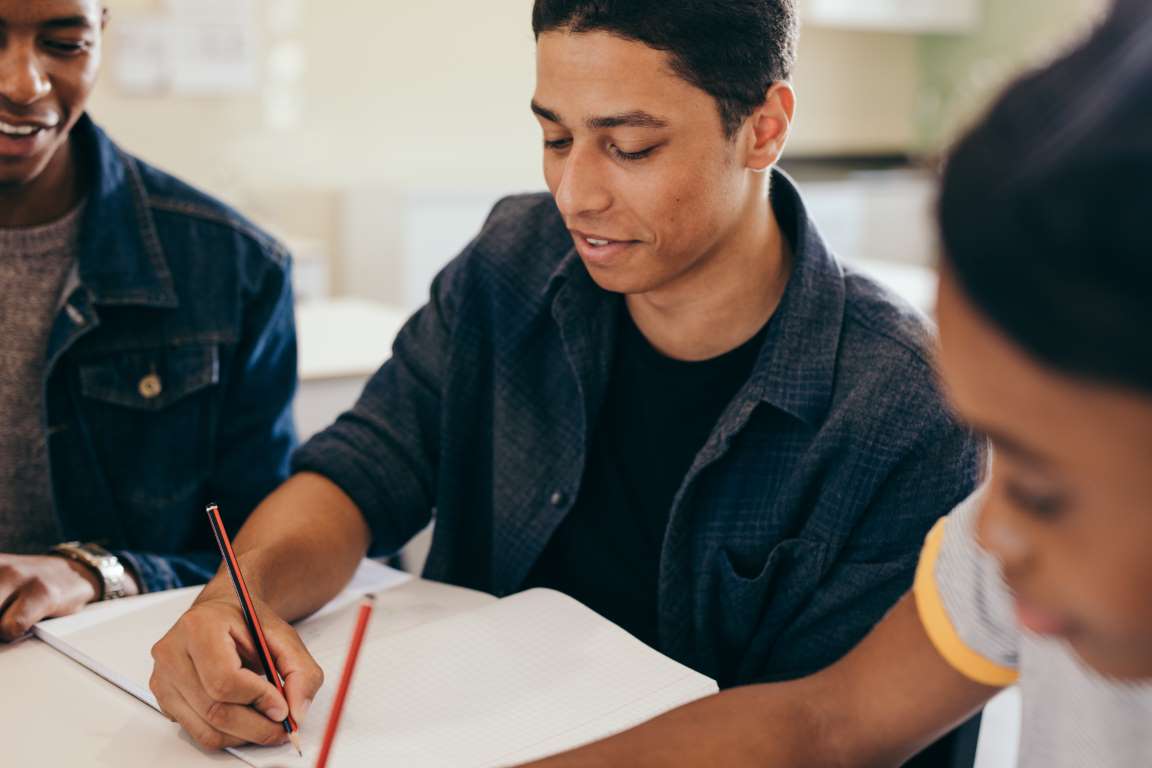 Students studying together